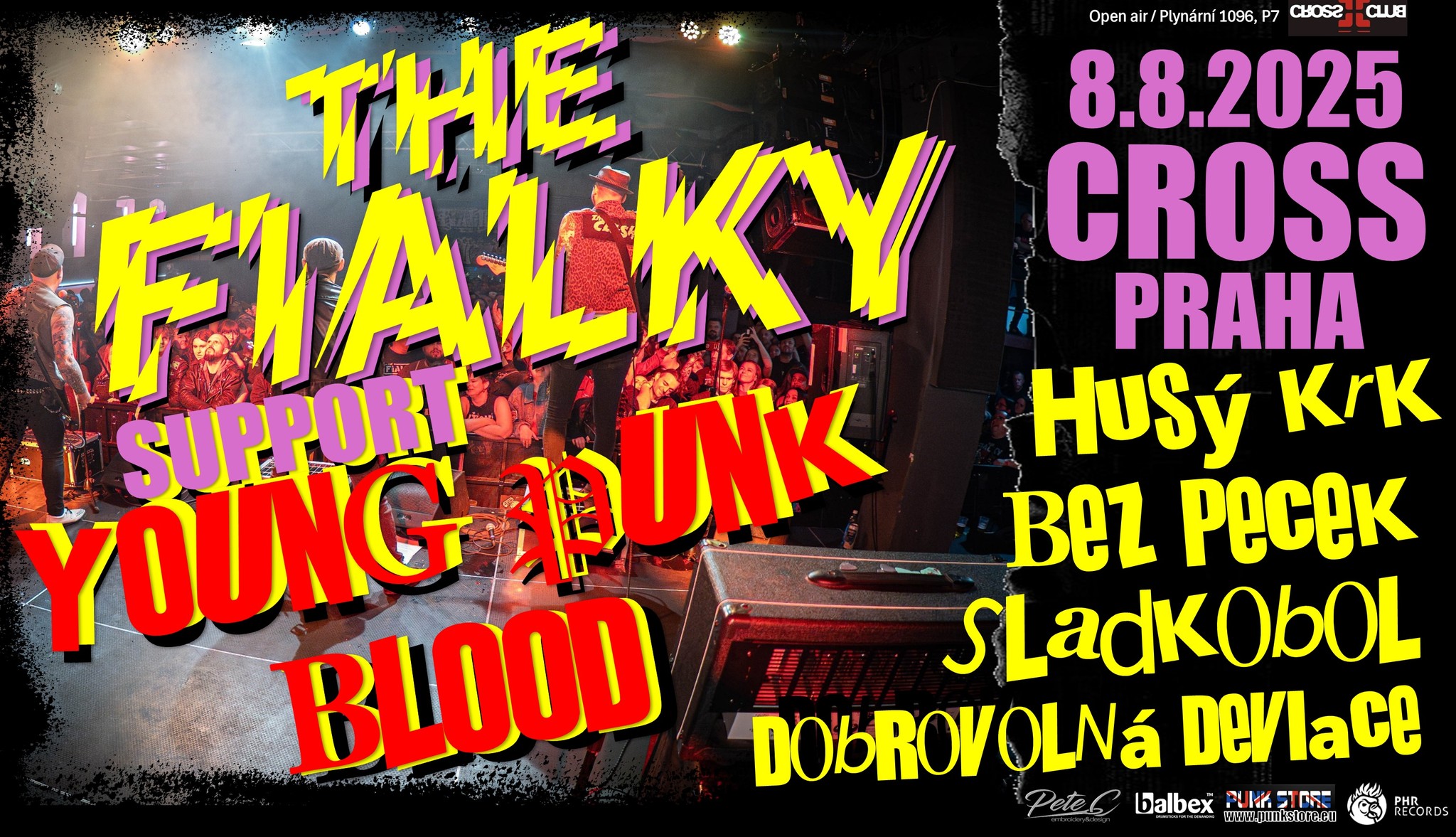 THE FIALKY Support Young Punk Blood II. + Dobrovolná Deviace, Bez Pecek, Husý Krk, Sladkobol